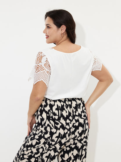 Plus Size Patchwork Plus Size Tops 1247002