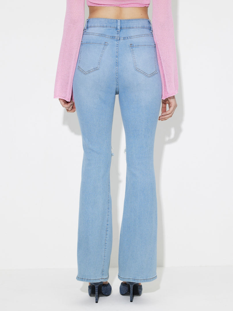 Ripped Flare Leg Jeans 119140