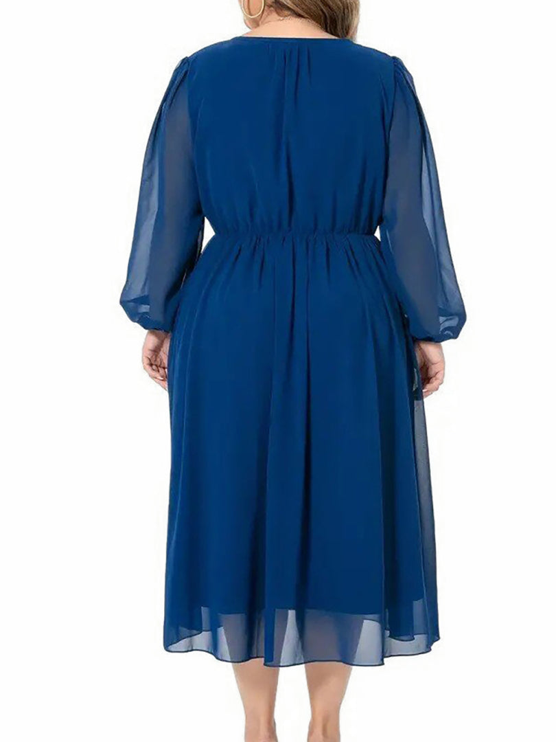 Plus Size Belted A-Line Dress 1251662