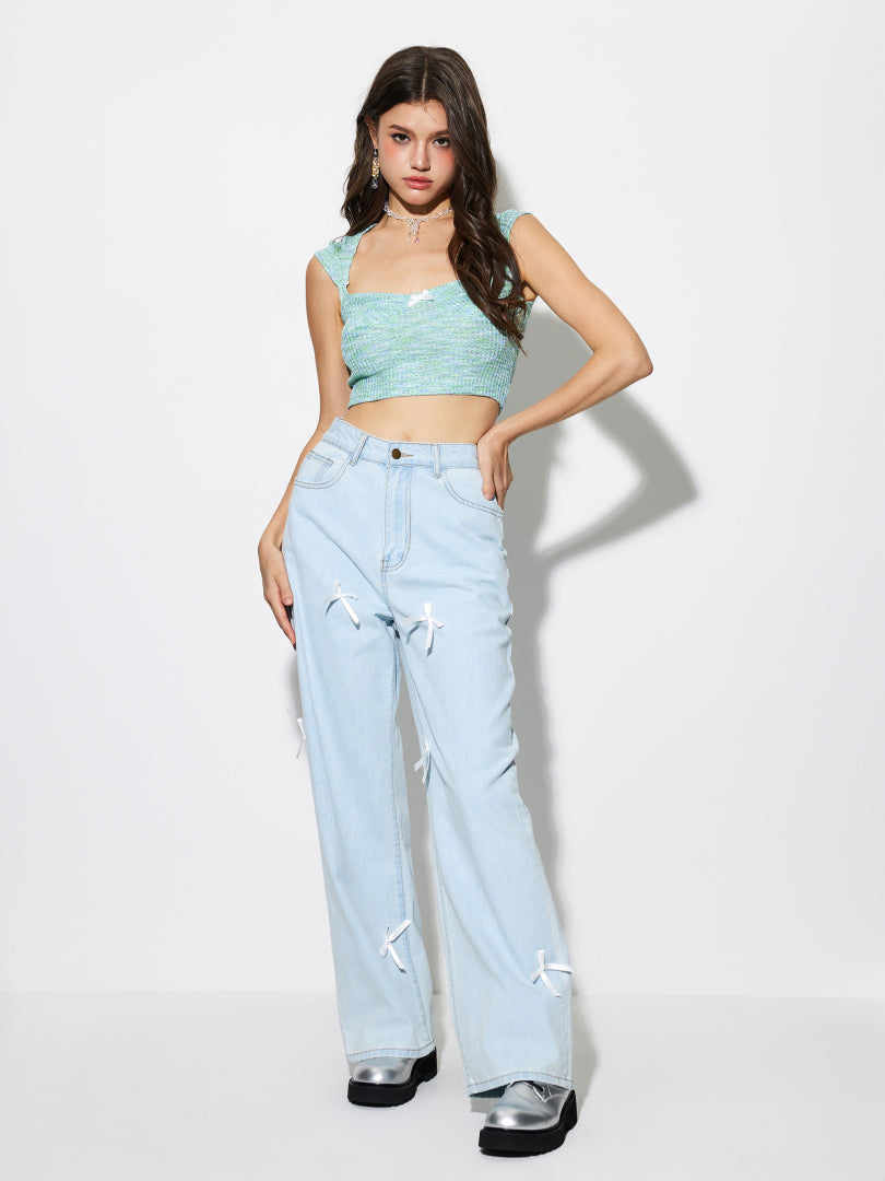 Bow Wide Leg Jeans 1274862