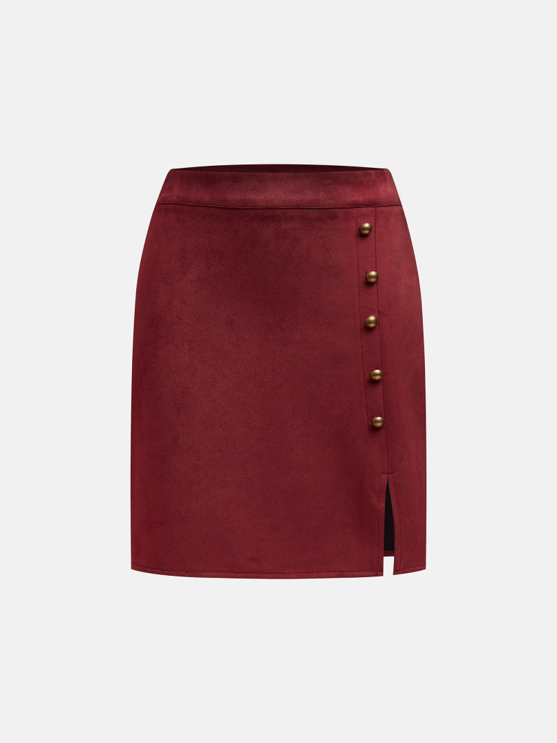 Studded Suede Skirt 111865