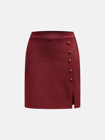 Studded Suede Skirt 111865