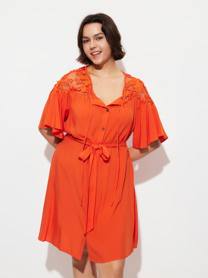 Plus Size Patchwork A-Line Dress 1279582