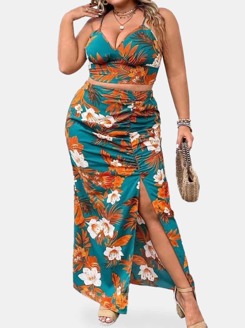 Plus Size Gathered Skirt Co-ords 1272012