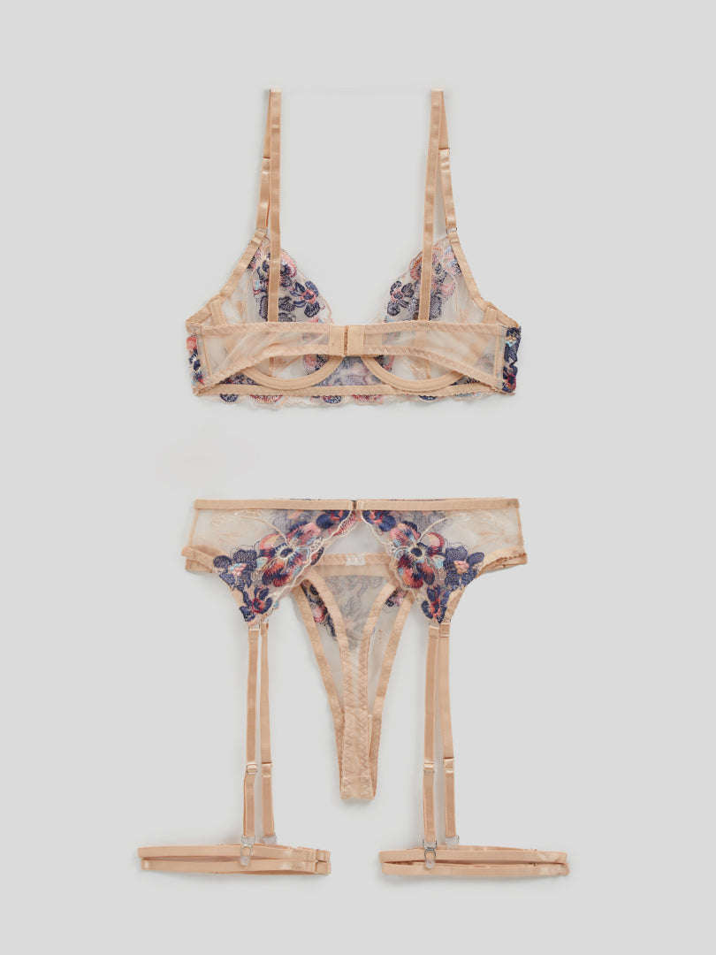 Embroidered Bra & Panty Set 116705