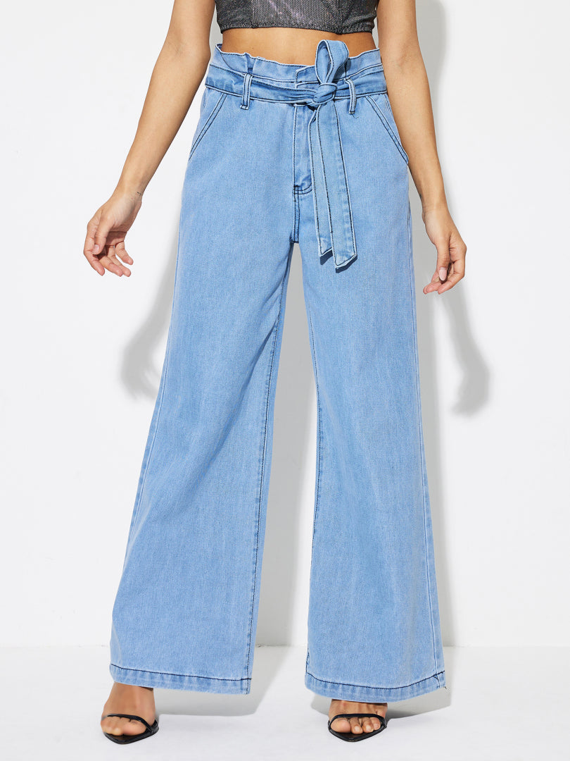 Ruffle Straight Leg Jeans 1266502