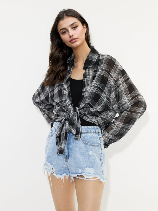 Printed Placket Blouse 1239862