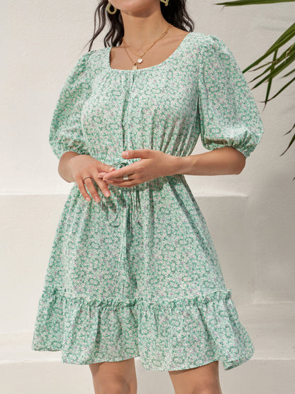 Ruffle A-Line Dress 75841