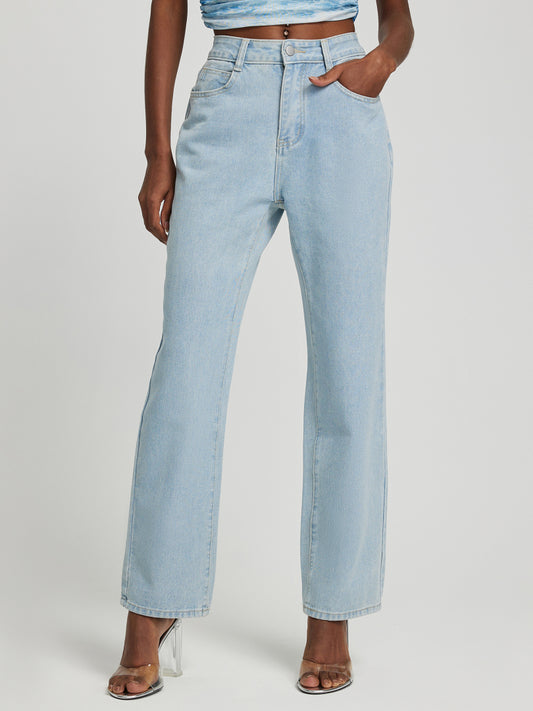 Mid-waist Straight-leg Jeans 108852