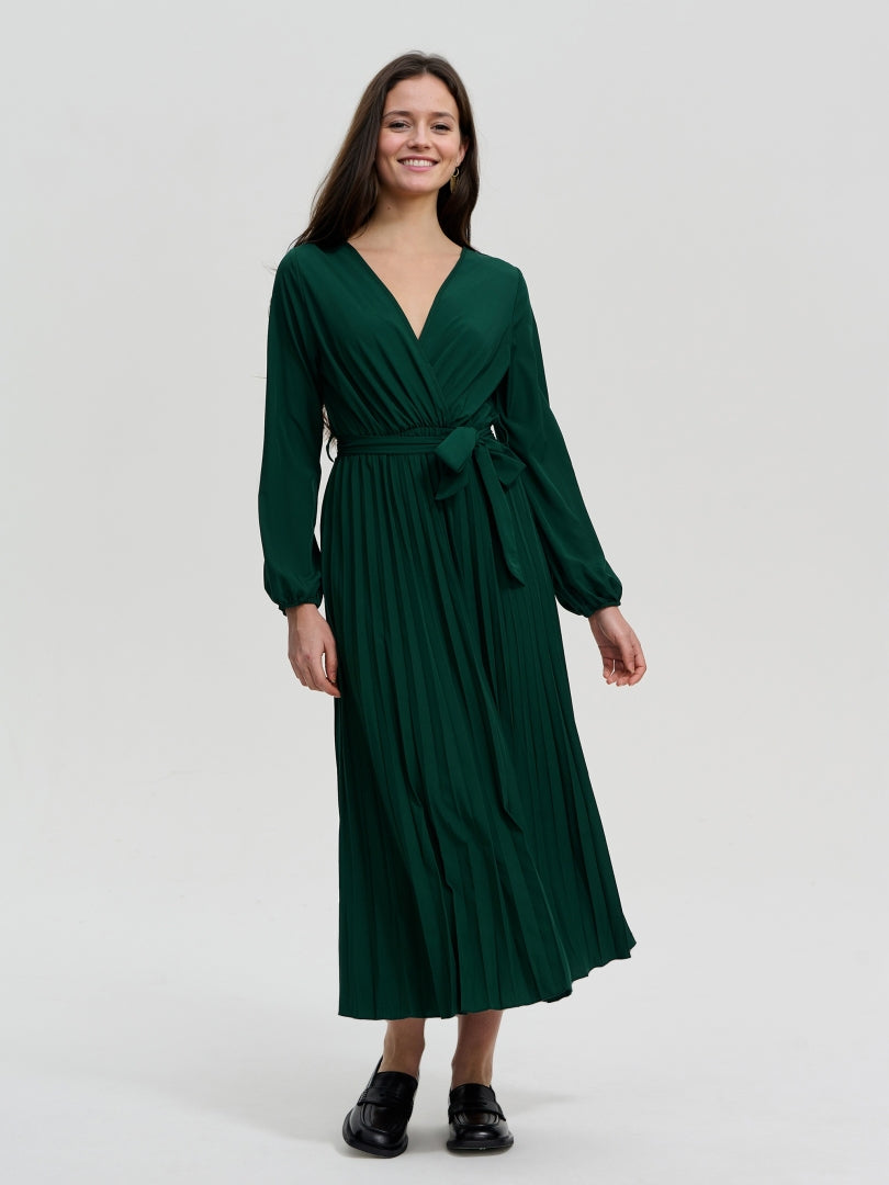 Pleated A-Line Dress 116487