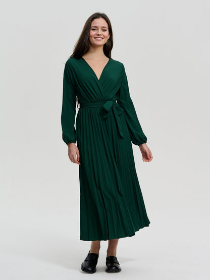 Pleated A-Line Dress 116487