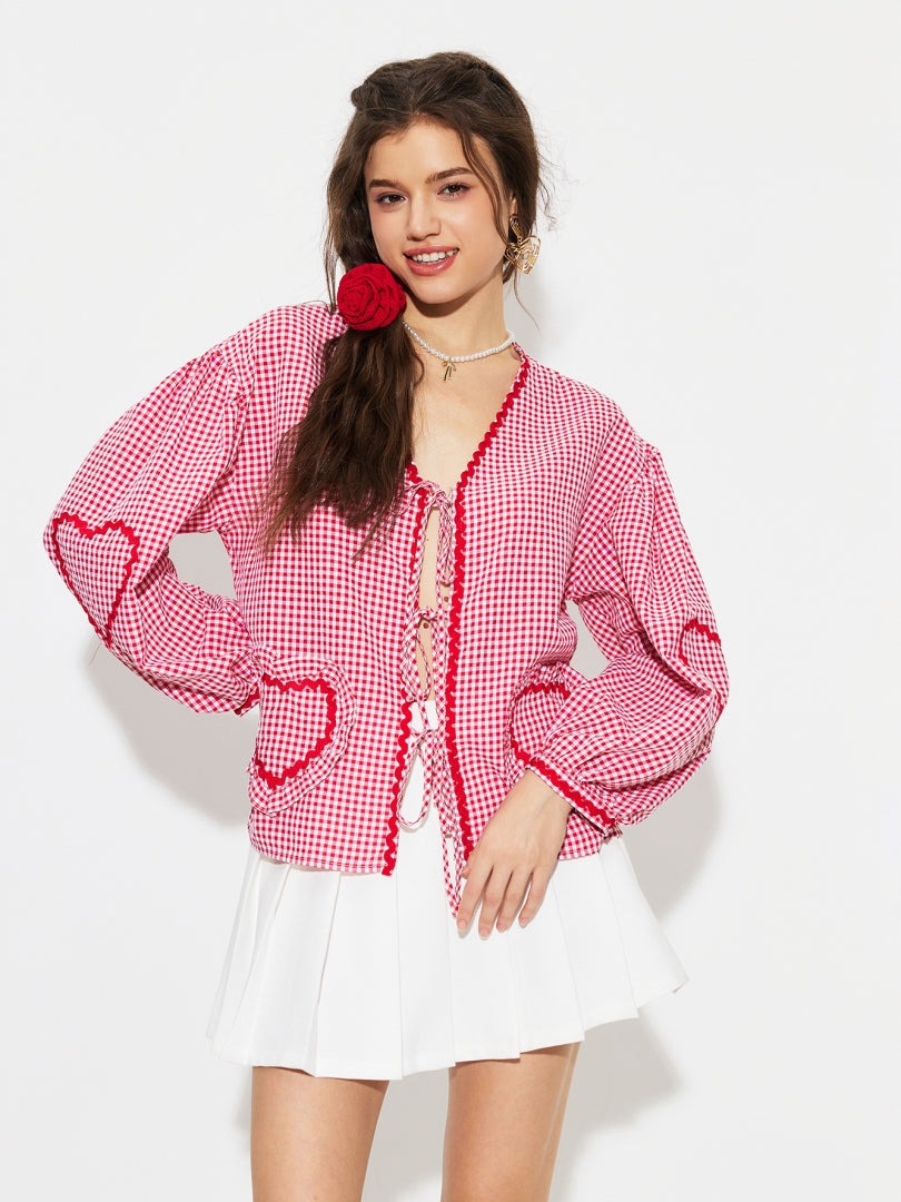Ruffle Placket Blouse 1295132