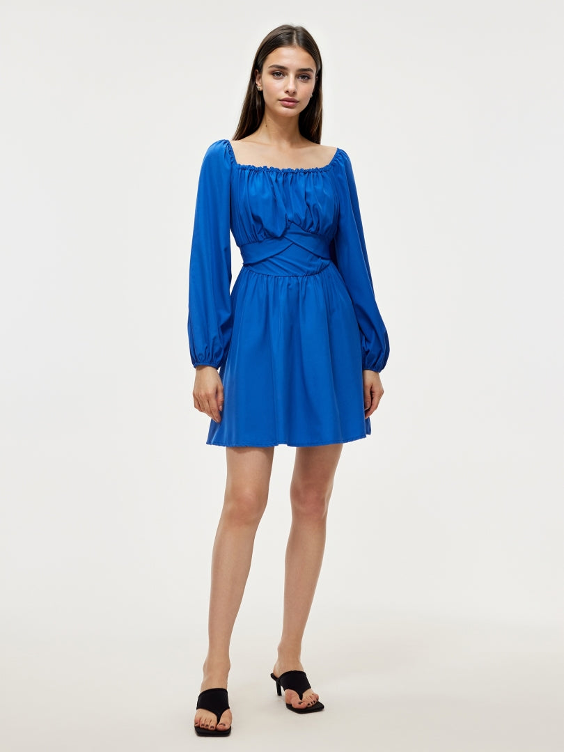 Short A-line Dress With Back Knot 107733