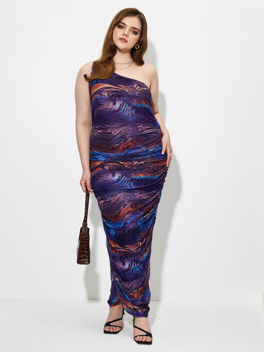 Plus Size Printed Bodycon Dress 1264512