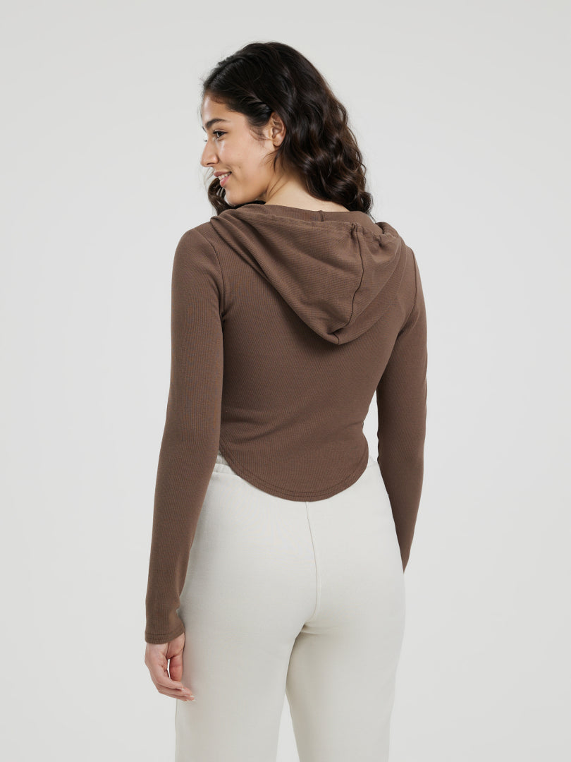 Ribbed Hooded Sweatshirt 117420