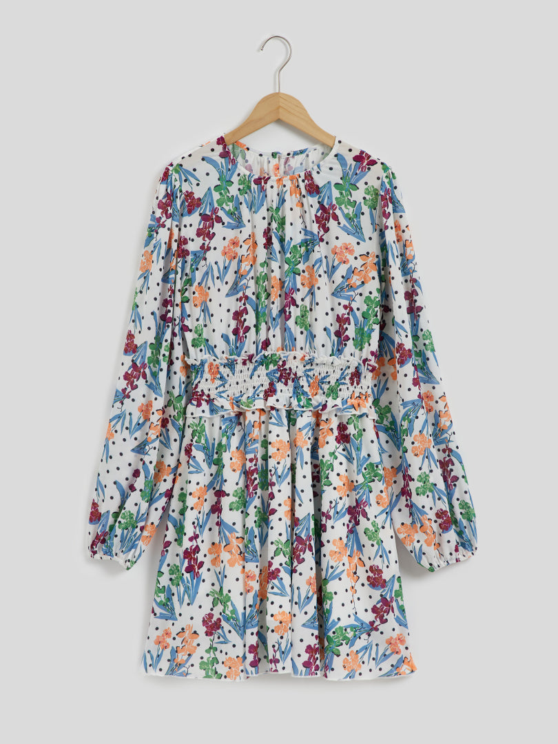 Printed A-Line Dress 114981