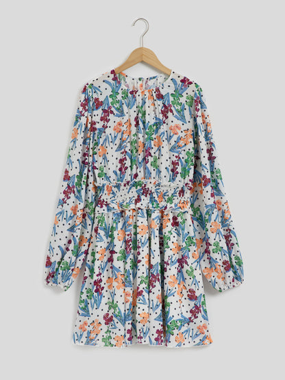 Printed A-Line Dress 114981