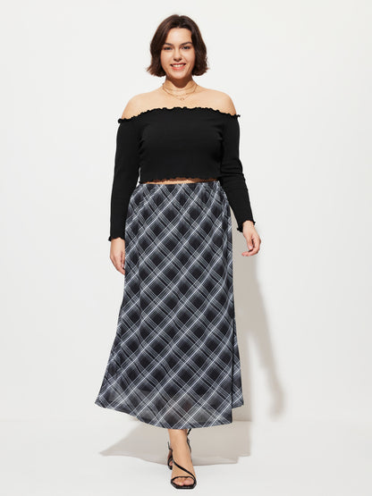 Plus Size Printed Straight Skirt 1281492