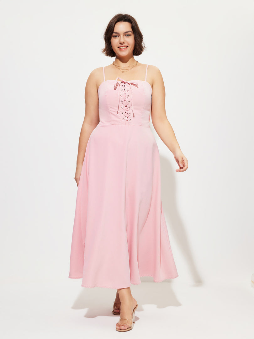 Plus Size Knotted A-Line Dress 1276242