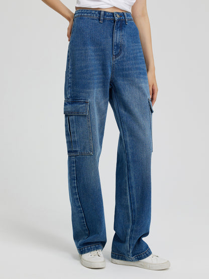 Mid-waist Cargo Jeans 110546