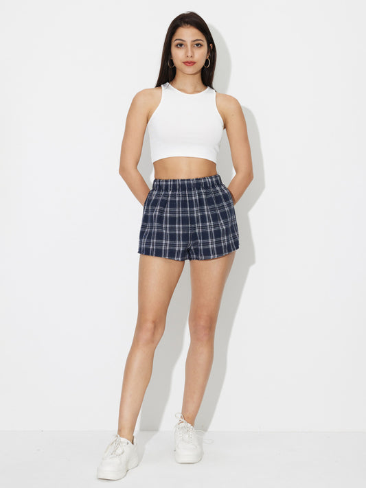 Checked Straight Fit Shorts 120805