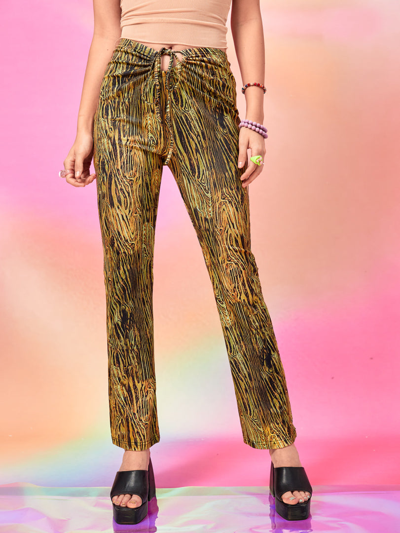 Lace Up Wide Leg Pants 77247