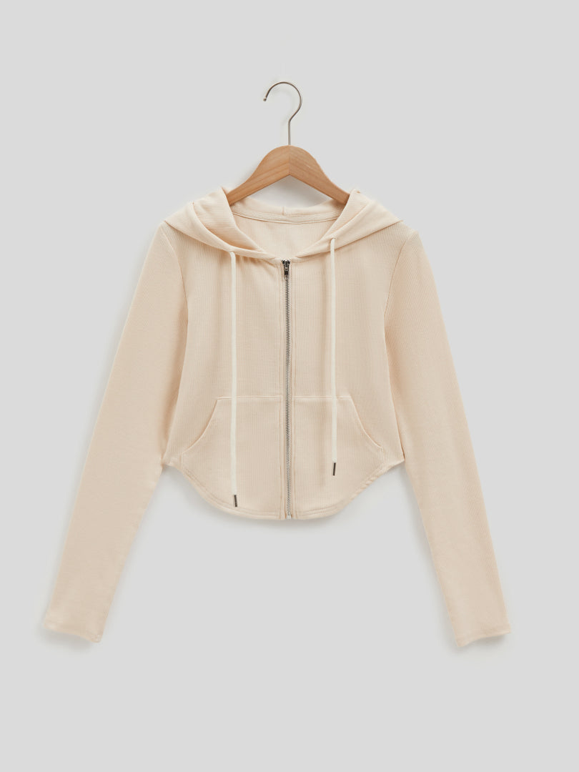 Ribbed Hooded Sweatshirt 117420