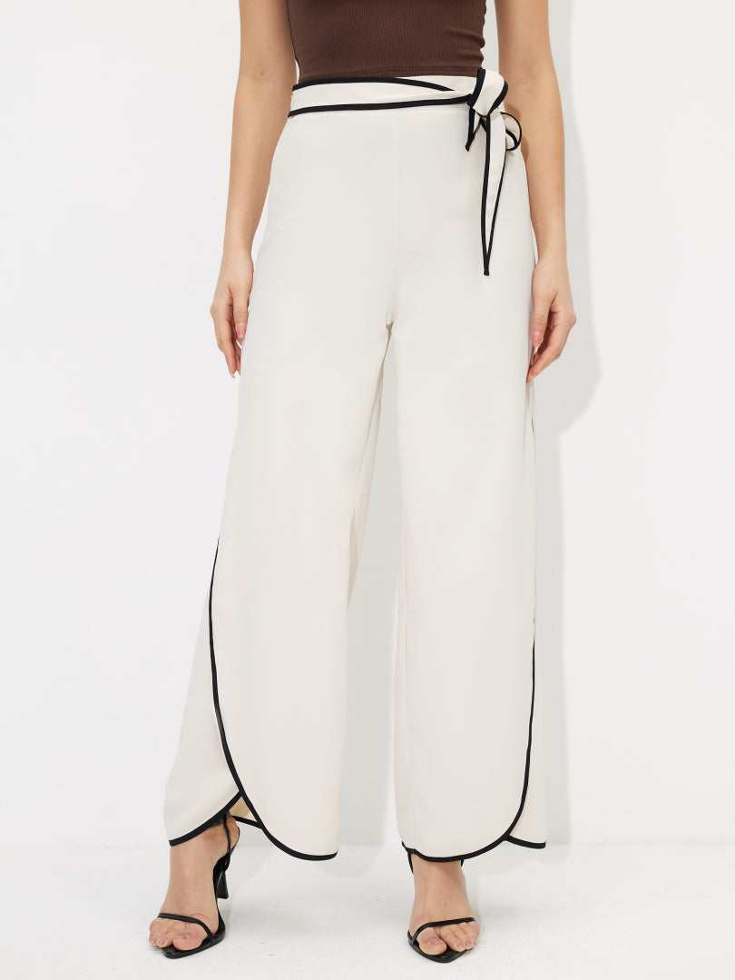 Wide Leg Belted Trousers 120641