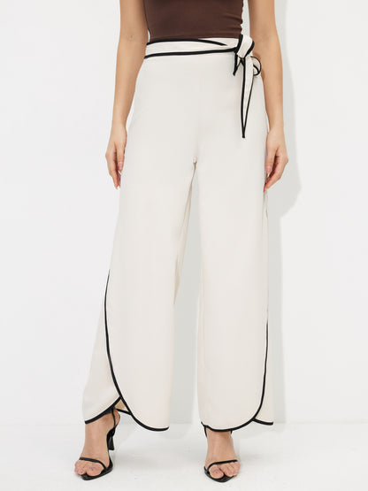 Wide Leg Belted Trousers 120641