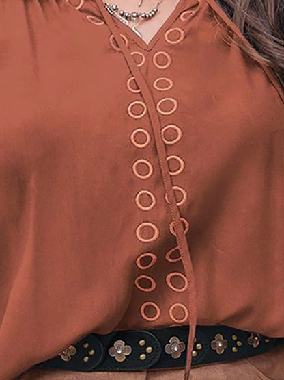 Plus Size Embroidered Plus Size Tops 1235192