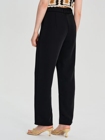 Button Straight Leg Pants 111511