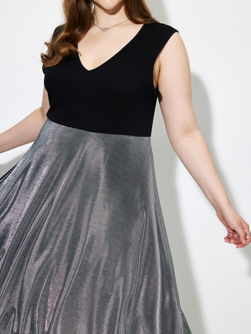 Plus Size Patchwork A-Line Dress 1261042