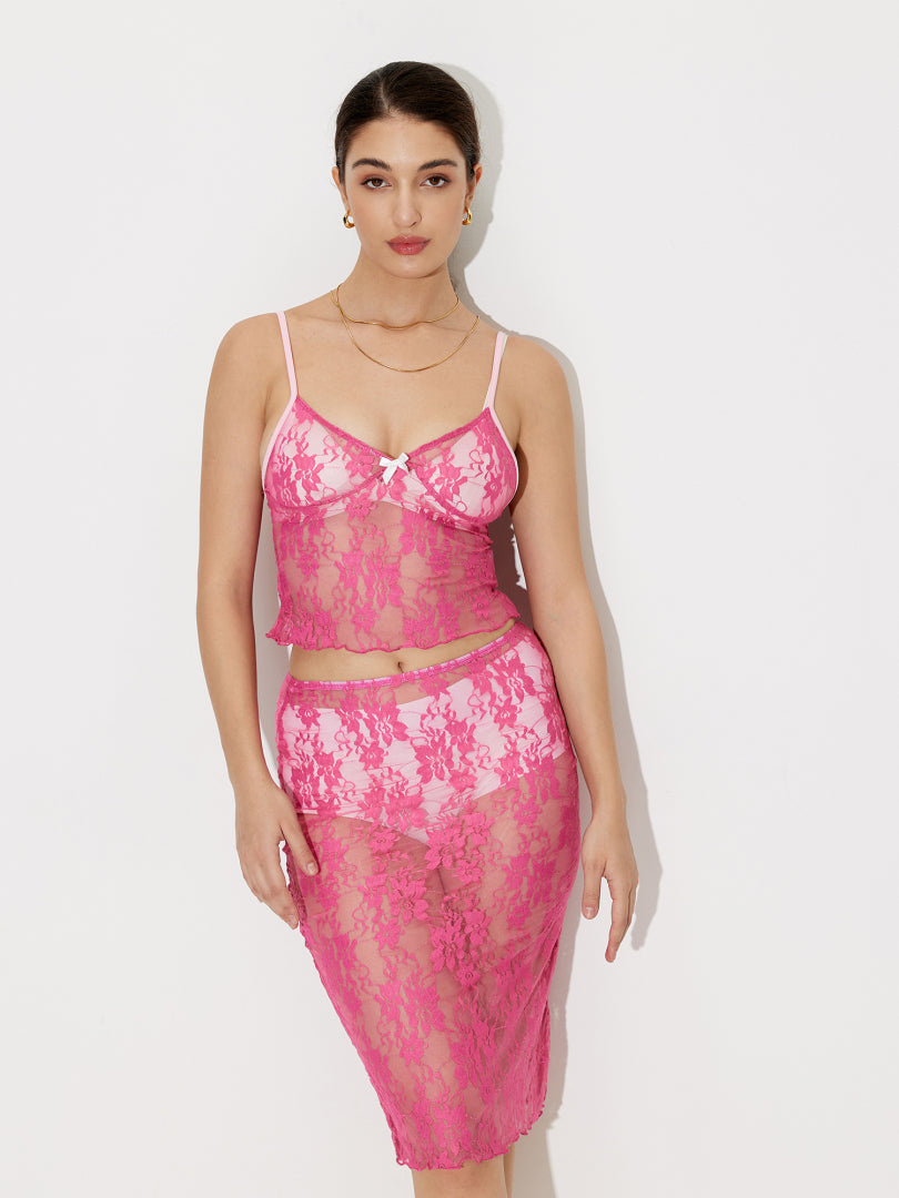 Lace Sheer Co-ord Set 120290
