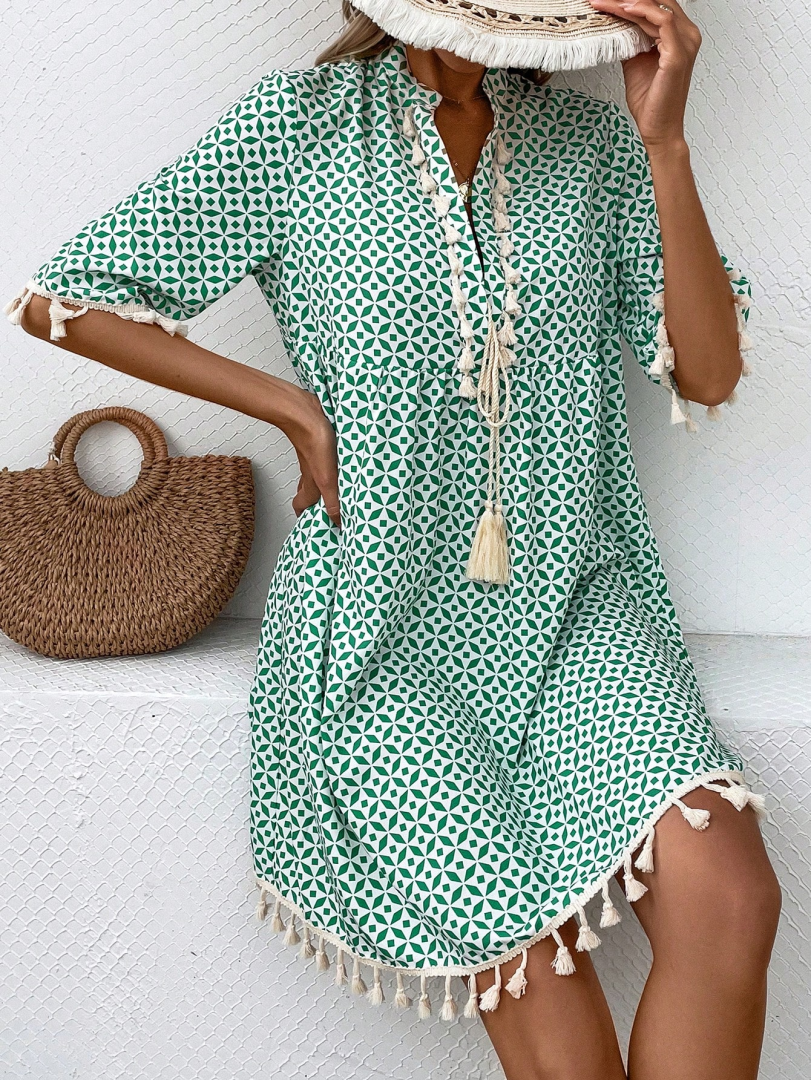 Fringed Tank Dress 1300942