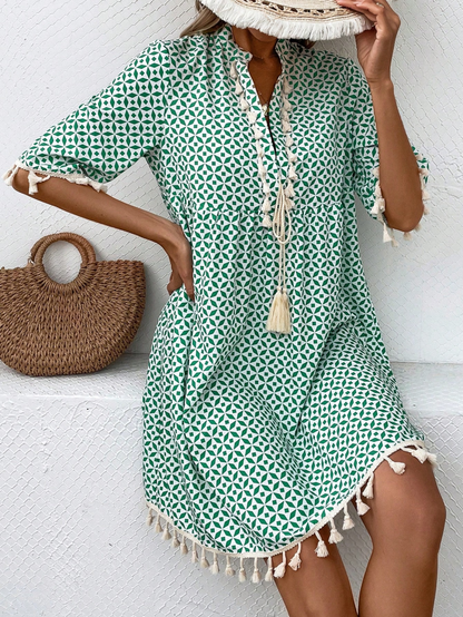 Fringed Tank Dress 1300942