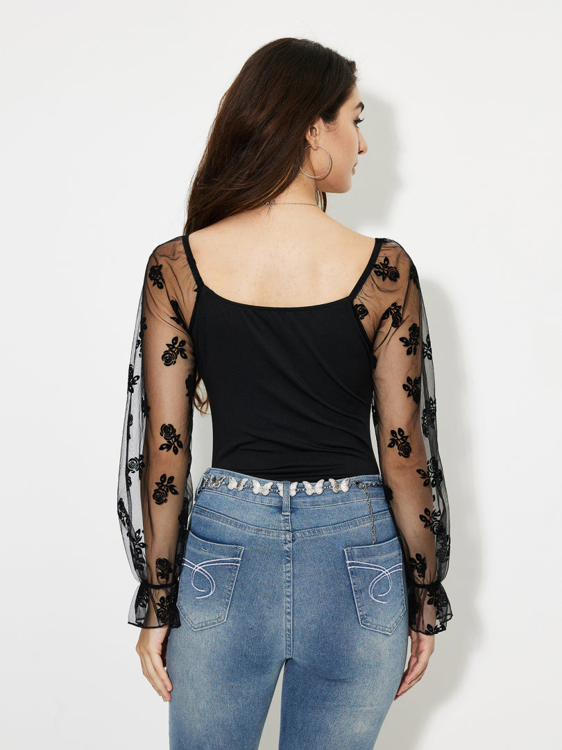 Embroidered Bodysuit 1249212