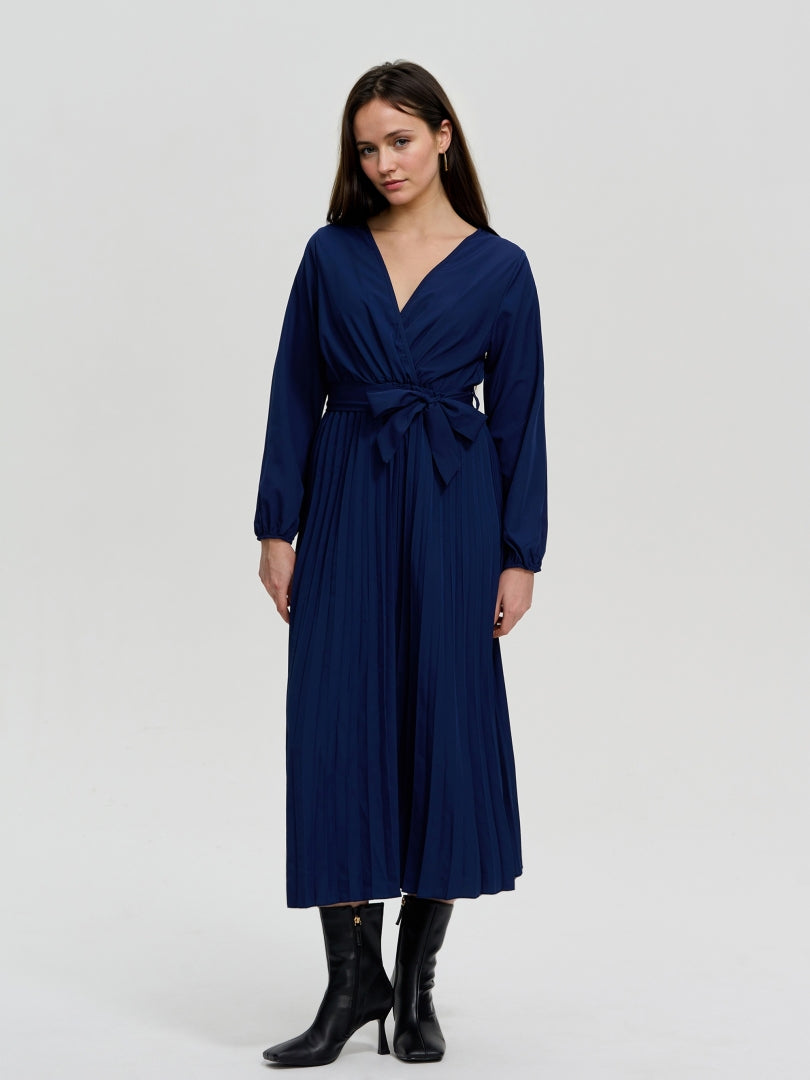 Pleated A-Line Dress 116487