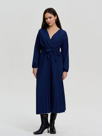 Pleated A-Line Dress 116487