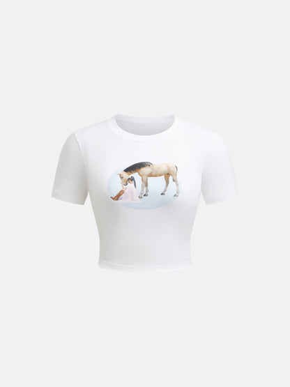 Printed Pullover T-Shirt 1267932