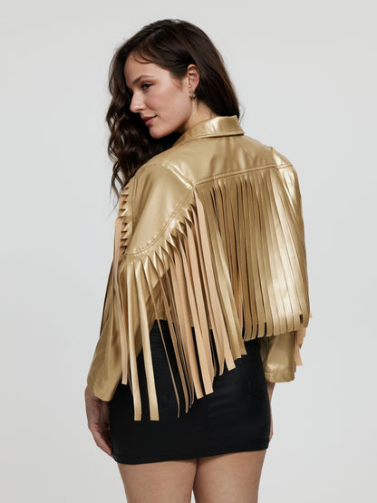 Cropped Fringed Jacket 116420