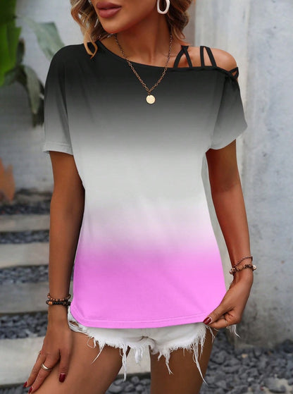 Color Block Placket T-Shirt 1293832