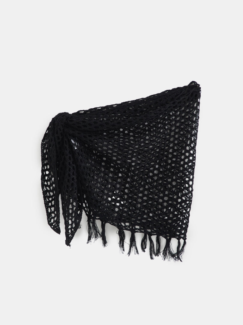 Crochet Knit Fringed Sarong  121349