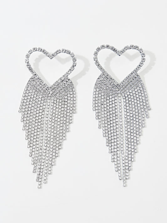 Heart Shape Fringed Stud Earrings  120505
