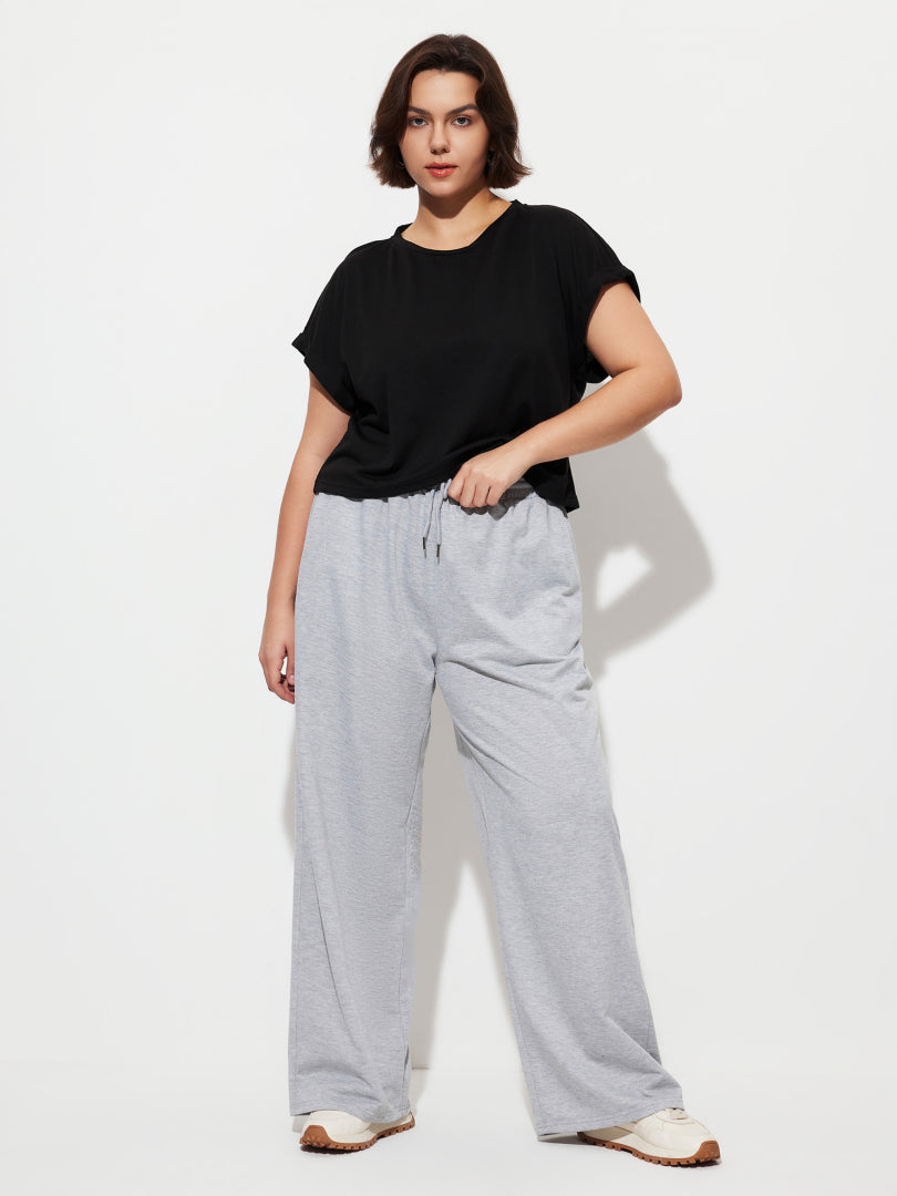 Plus Size Drawstring Straight Leg Pants 1283472