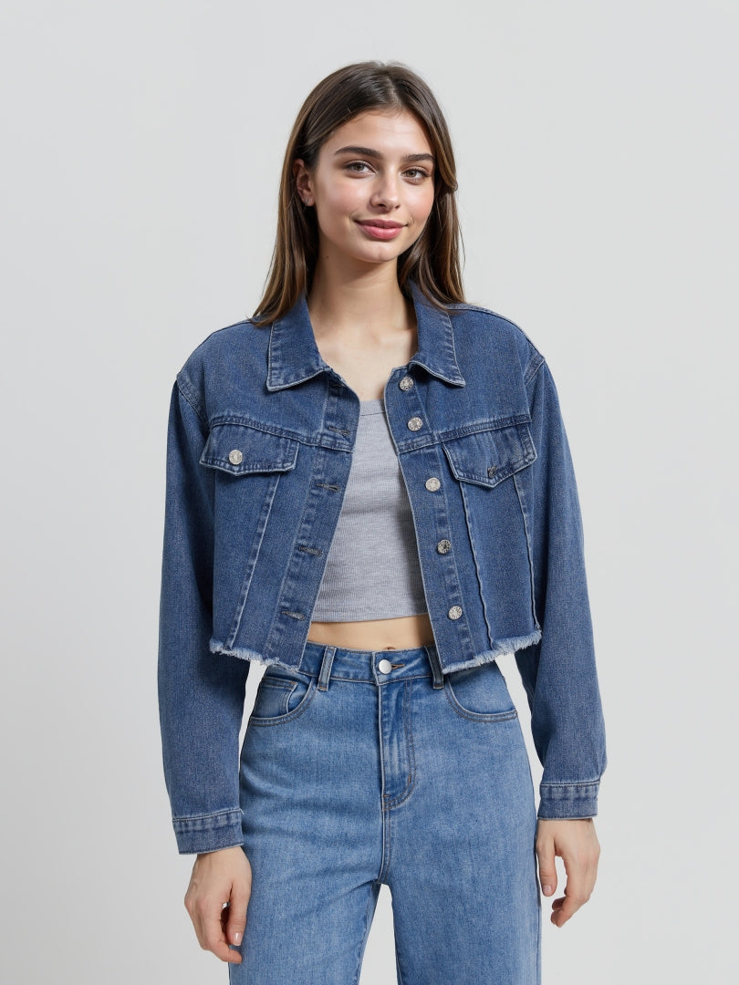 Raw Hem Trucker Jacket 113436