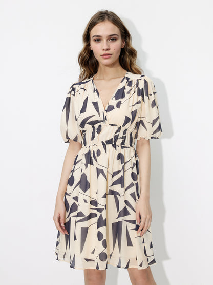 Printed A-Line Dress 121088