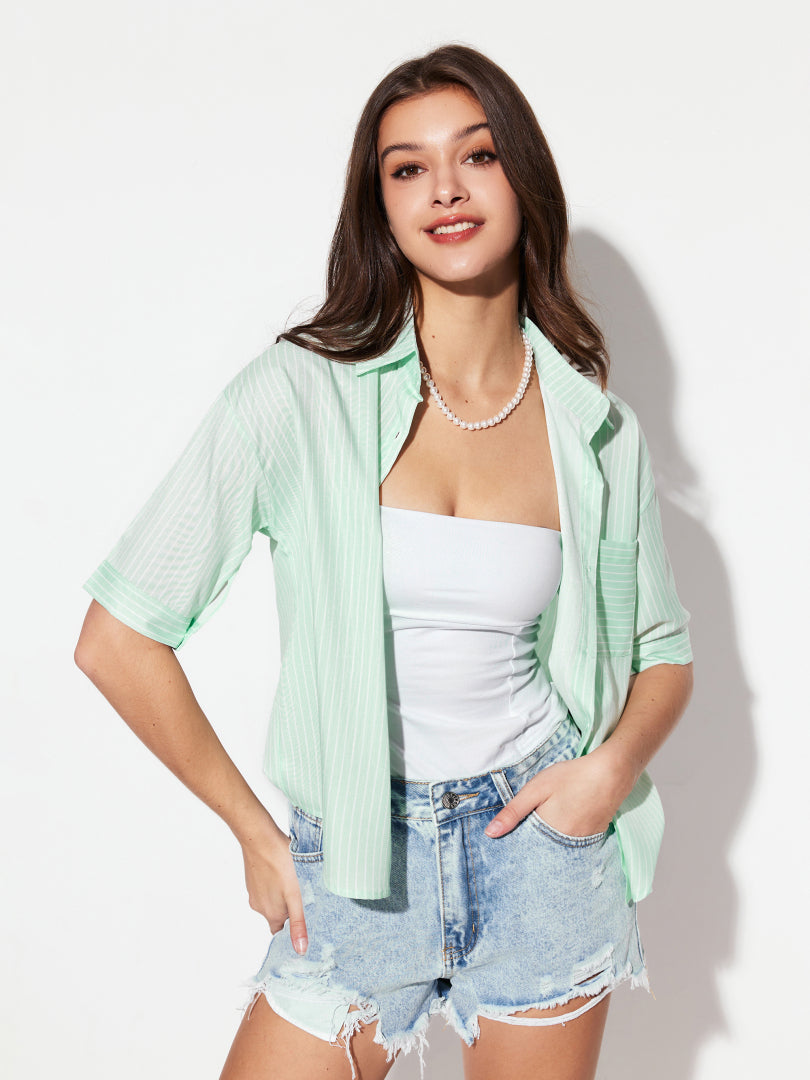 Pocket Placket Blouse 1289362