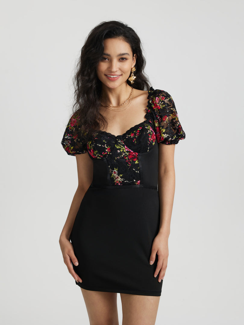 Lace-trimmed Bodycon Dress 116068