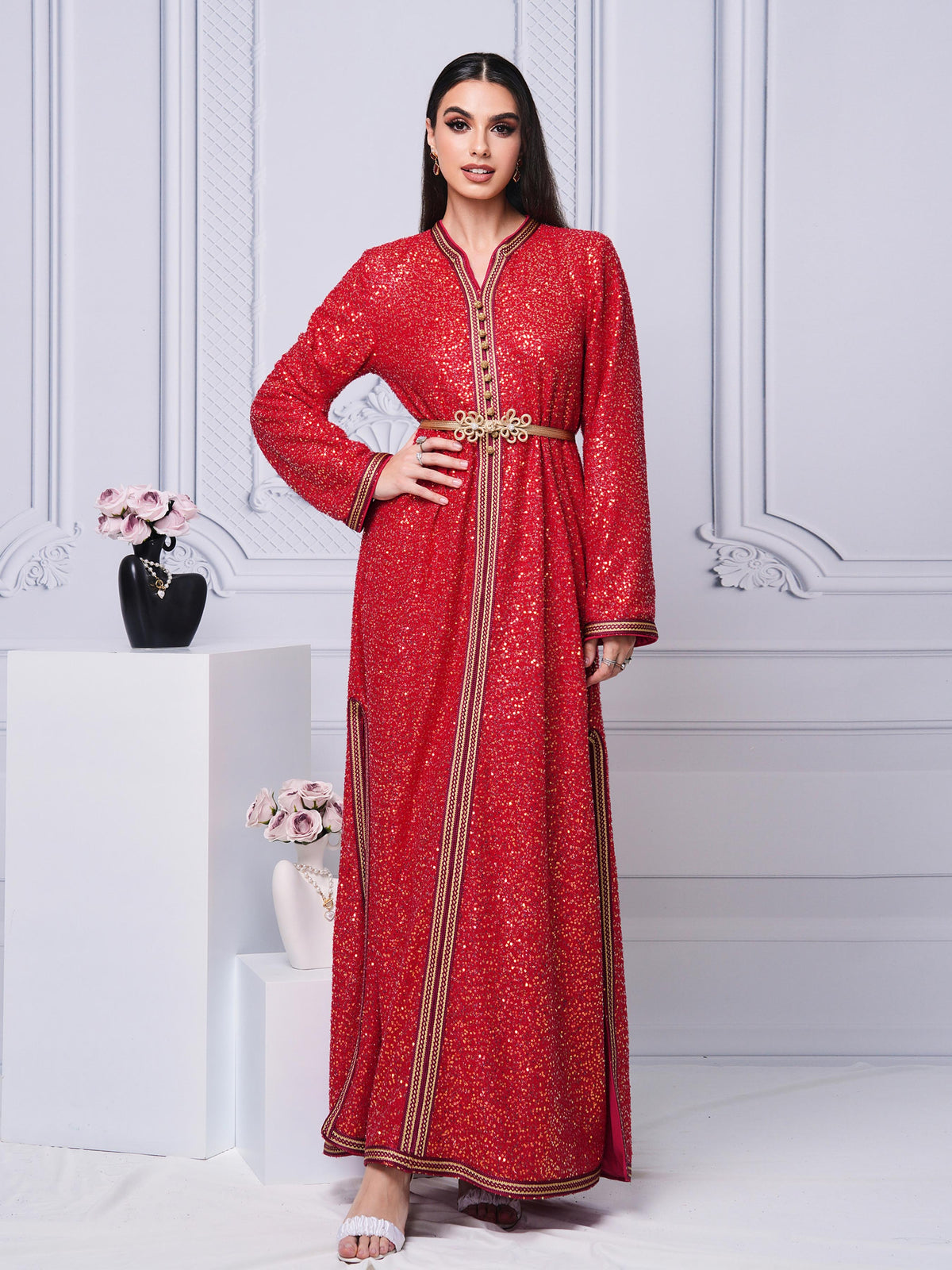 Belted Arabian Dresses 1284002