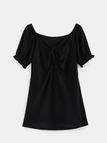Schiffli Embroidered A-Line Top 121376